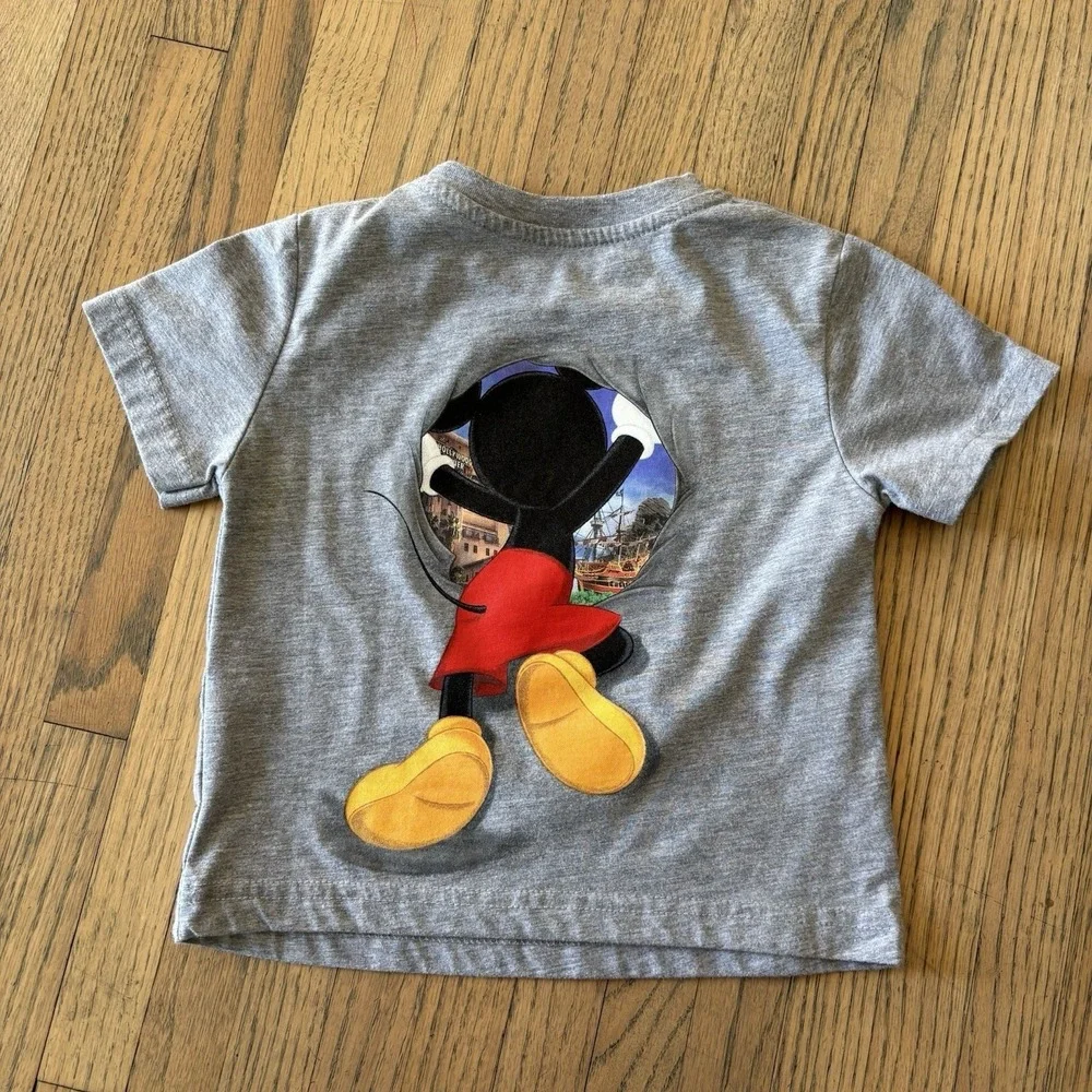 Disney Paris Mickey Mouse Gray T‎ Shirt Kids Size 2